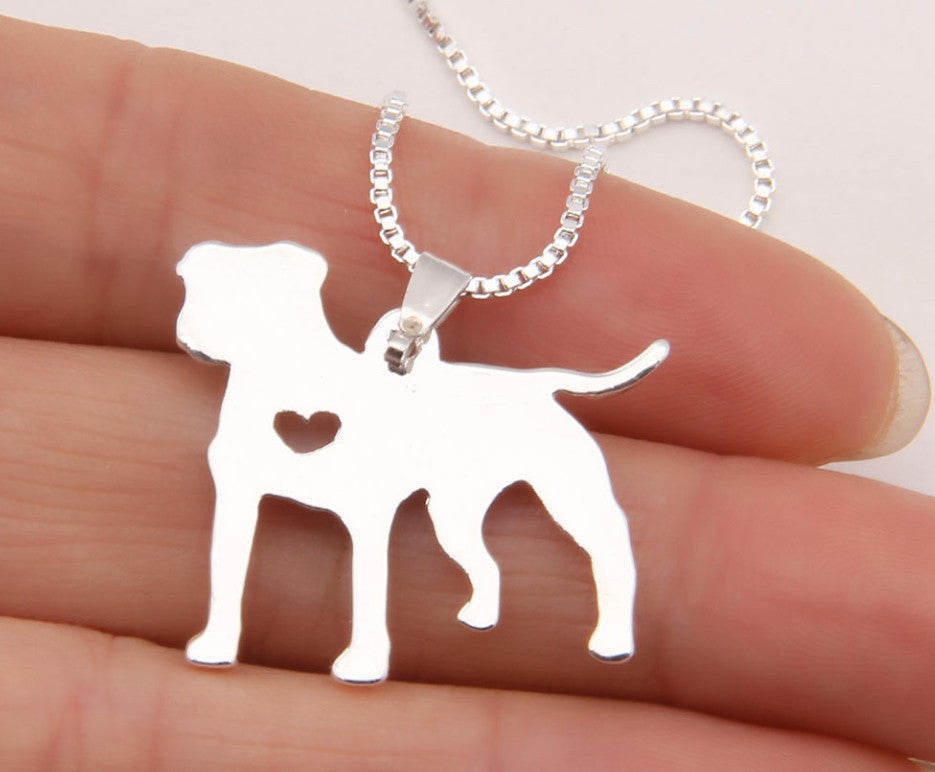 PitBull Necklace Heart Pendant and 18" Necklace