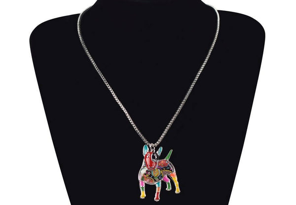 Bull Terrier Jewelry - Miniature Bull Terrier Necklace- Bull Terrier Art - Bull Terrier Watercolor - Bull Terrier Figurine- FREE Shipping