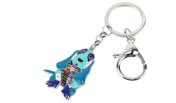 Basset Hound Jewelry - Basset Hound KeyChain- Hound Dog Art - Basset Hound Watercolor - Basset Hound Figurine- FREE Shipping
