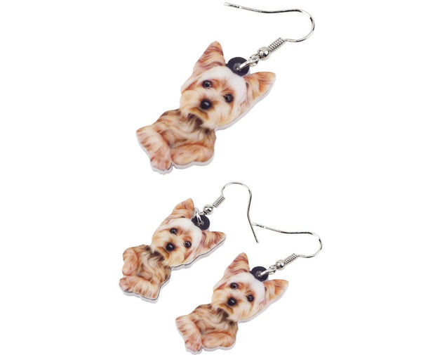 Yorkie Jewelry - Yorkie Necklace- Yorkshire Terrier Art - Yorkshire Earrings - FREE Shipping