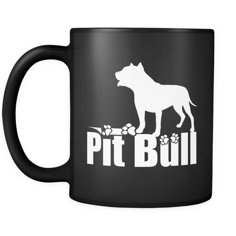 Pit Bull Paw Mug 11oz Black Mug