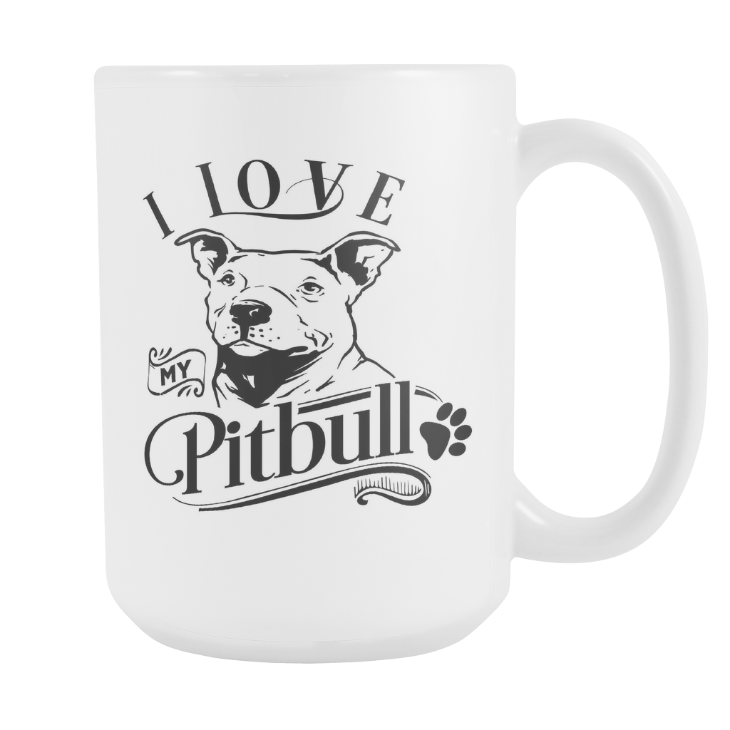 I Love My Pitbull 15 oz Mug