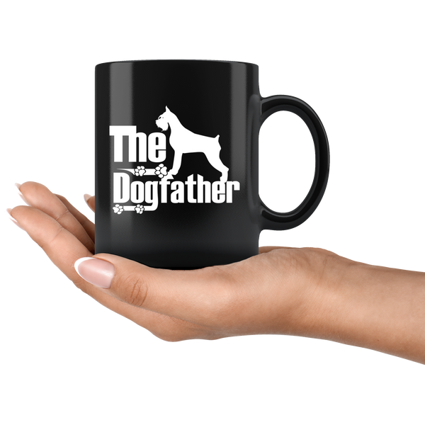 Schnauzer Lover Gifts The Dogfather 11oz Black Coffee Mug