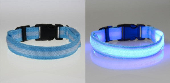 LED Nylon Night Safety Dog Collar - Battery Operated