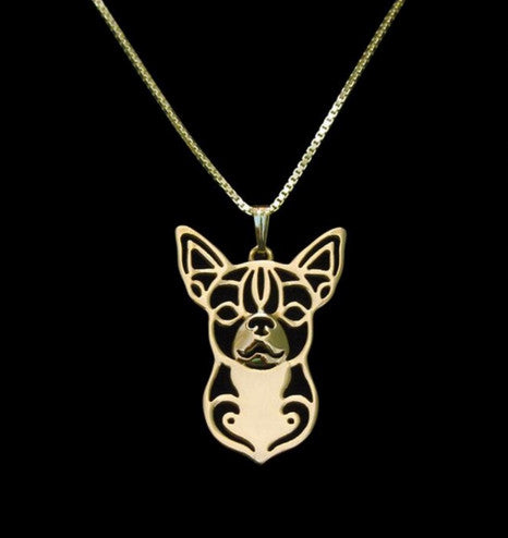 Handmade Short & Long Haired Chihuahua Sterling Silver/18 Gold Pendant and 18" Necklace - FREE - Just Pay Shipping!