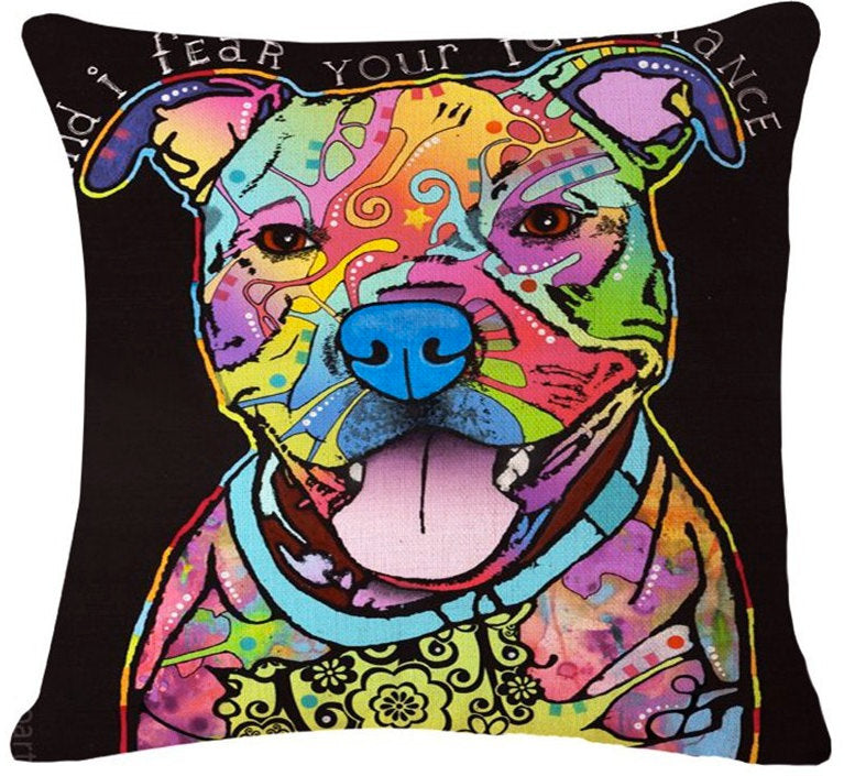 Pitbull Pillow- And I Fear Your Ignorance - Throw Pillow COVER Pit Bull Pitbull - Pitbull Painting - Pitbull Art - Pitbull Mom
