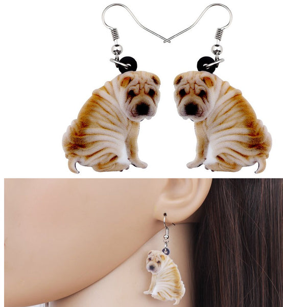 Shar Pei Jewelry - Shar Pei Necklace- Shar Pei Art - Shar Pei Earrings - Shar Pei Gifts FREE Shipping