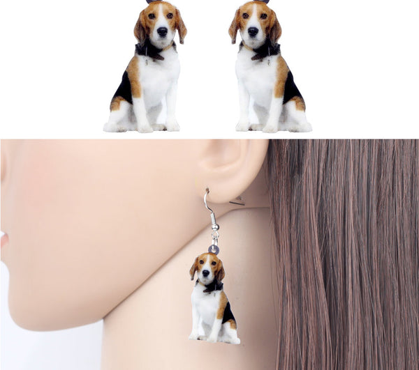Beagle Jewelry - Beagle Necklace- Beagle Art - Beagle Earrings - Beagle Gifts - FREE Shipping