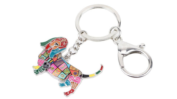 Basset Hound Jewelry - Basset Hound KeyChain- Hound Dog Art - Basset Hound Watercolor - Basset Hound Figurine- FREE Shipping