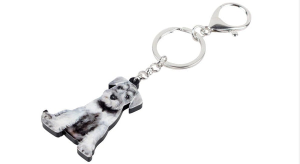 Schnauzer Keychain - Schnauzer Necklace- Schnauzer Jewelry - Schnauzer Earrings - FREE Shipping