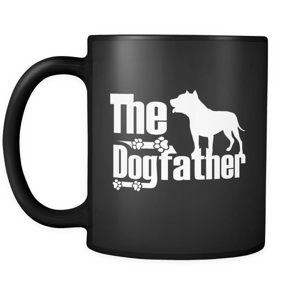 Pit Bull Lover Gifts The Dogfather 11oz Black Coffee Mug - Pit Bull Pet Owner Rescue Gift