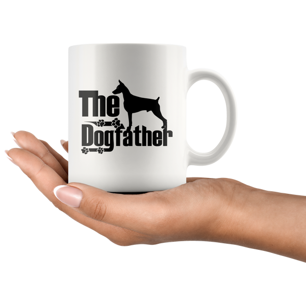 Doberman Lover Gifts The Dogfather 11oz White Coffee Mug