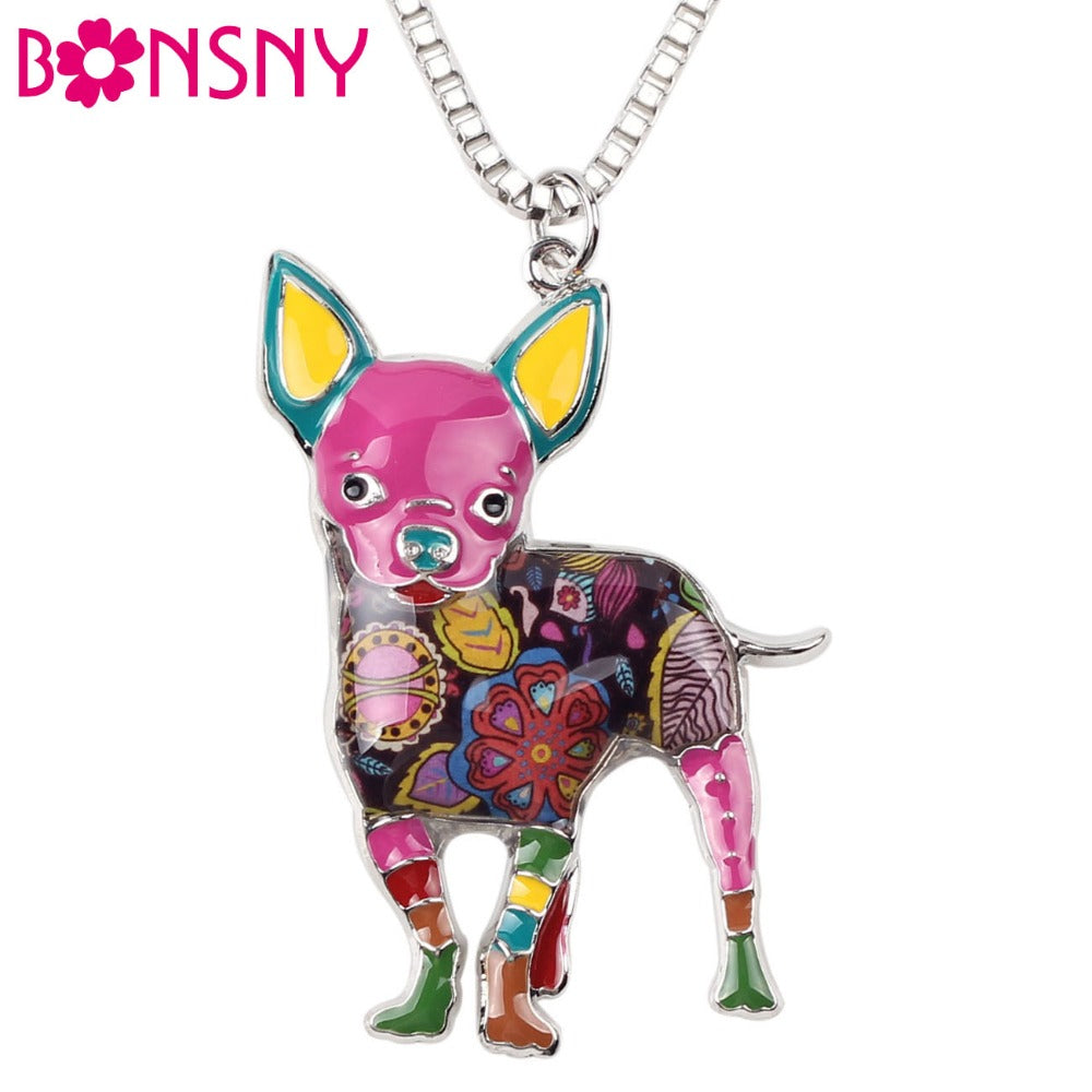 Chihuahuas Dog Choker Necklace Chain Collar Pendant
