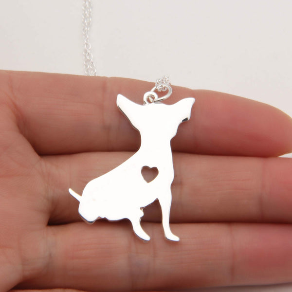 Cute Chihuahua Heart Sterling Silver/14k Gold Pendant and 18" Necklace - FREE - Just Pay Shipping!