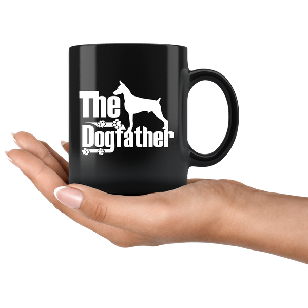 Doberman Lover Gifts The Dogfather 11oz Black Coffee Mug