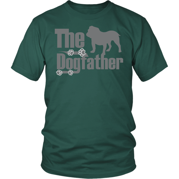 The Dogfather - Bulldog T-Shirt in Silver Writing