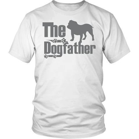 The Dogfather - Bulldog T-Shirt in Silver Writing