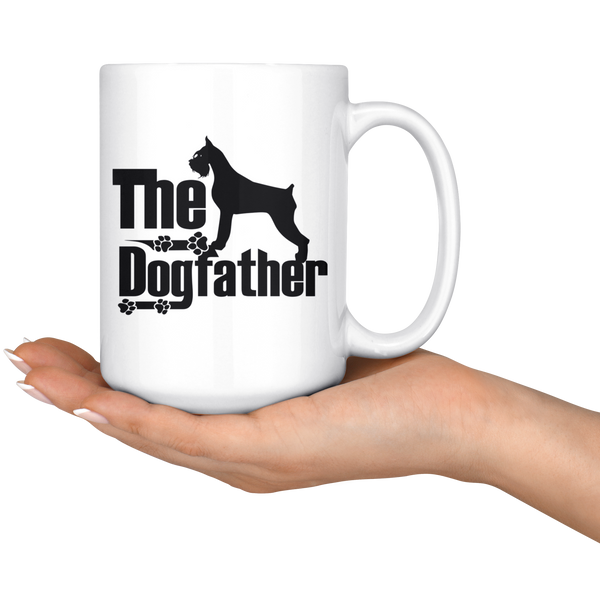 Schnauzer Lover Gifts The Dogfather 15oz White Coffee Mug